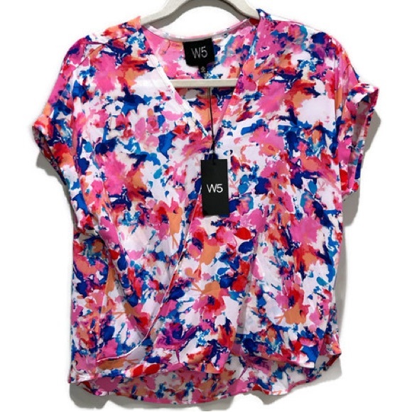 W5 Women's Vibrant Pink and Blue Blouse - Picture 5 of 5